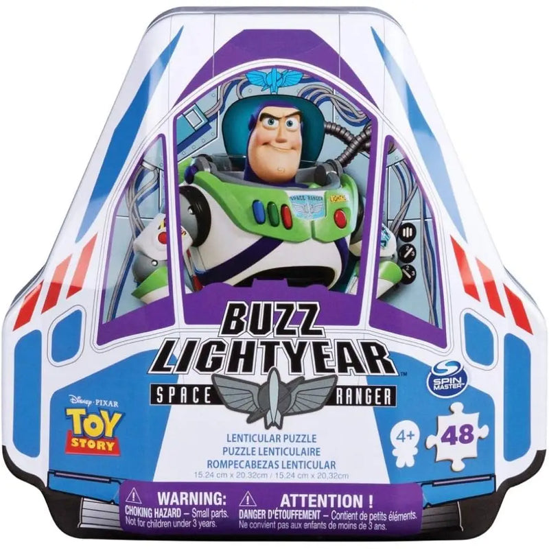 Puzzle lenticolare buzz lightyear toy story 4 in scatola colorata a forma di astronave spin master
