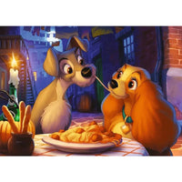 Puzzle disney 1000 pezzi con immagine del celebre film spaghetti con polpette di lilli e il vagabondo