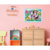 Puzzle maxi 104 pezzi minnie e paperina con minnie, paperina e pluto in un colorato giardino, regalo ideale