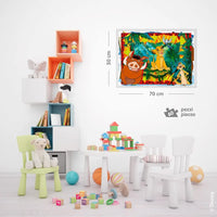Puzzle maxi floor da 60 pezzi pezzi re leone disney classics colorato incorniciato e appeso a parete