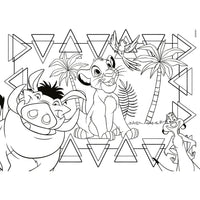 Puzzle maxi floor 60 pezzi re leone disney classics con pagina da colorare in bianco e nero con personaggi del re leone