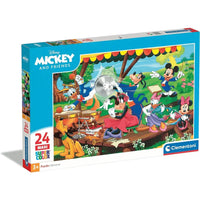 Puzzle maxi supercolor disney mickey 24 pezzi con personaggi colorati che suonano musica sotto una tettoia