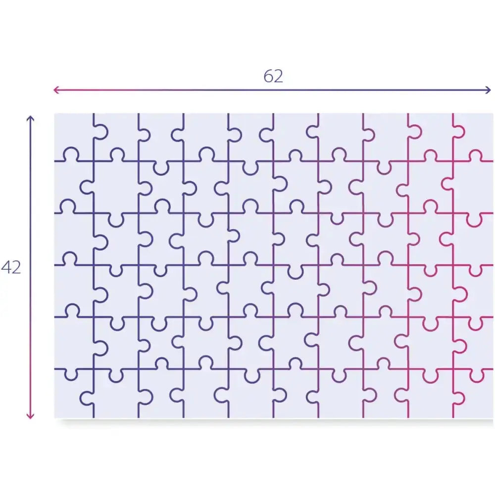 Puzzle maxi supercolor disney mickey da 60 pezzi con pezzi incastrabili delineati in viola e rosa sfumati
