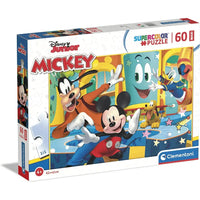 Vibrante puzzle maxi supercolor disney mickey da 60 pezzi con personaggi colorati per bambini 4+ anni