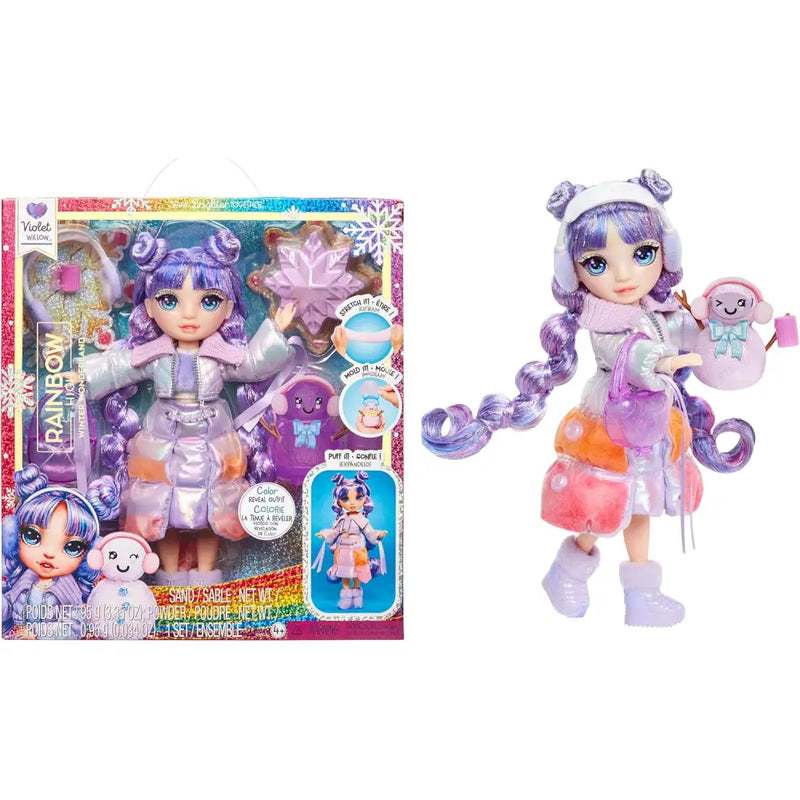 Rainbow High Bambola Violet Wonderland con pupazzo di neve - MGA - Bambole playset e giocattoli - 0035051120865
