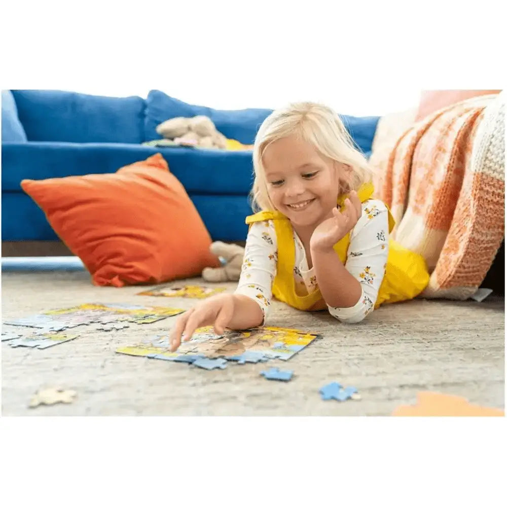 Pigiama ravensburger puzzle barbie 100 pezzi xxl a maniche lunghe con fantasia gialla e bianca