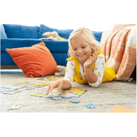 Pigiama ravensburger puzzle barbie 100 pezzi xxl a maniche lunghe con fantasia gialla e bianca