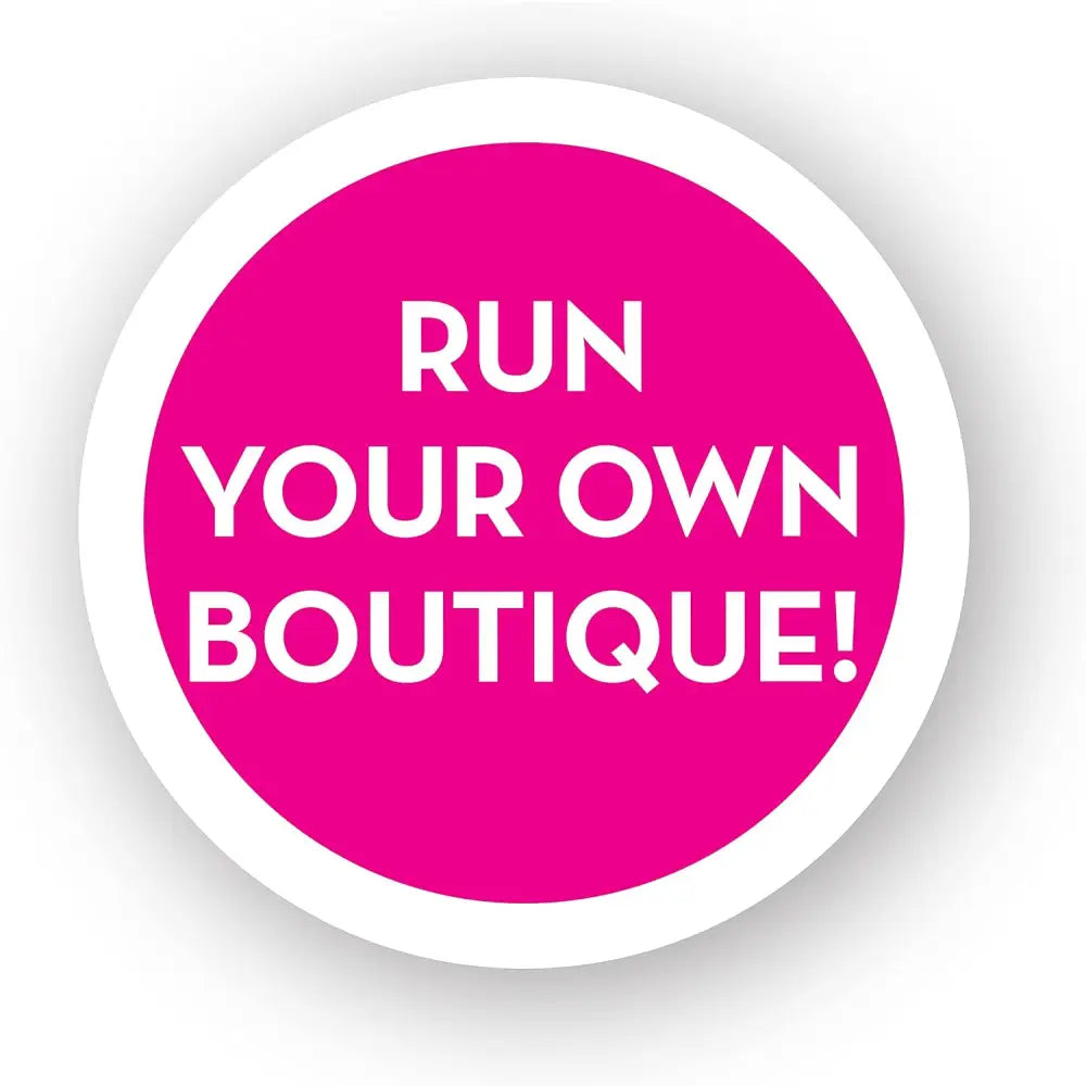 Adesivo rosa vibrante con testo bianco su registratore di cassa barbie trendy per boutique di gioco