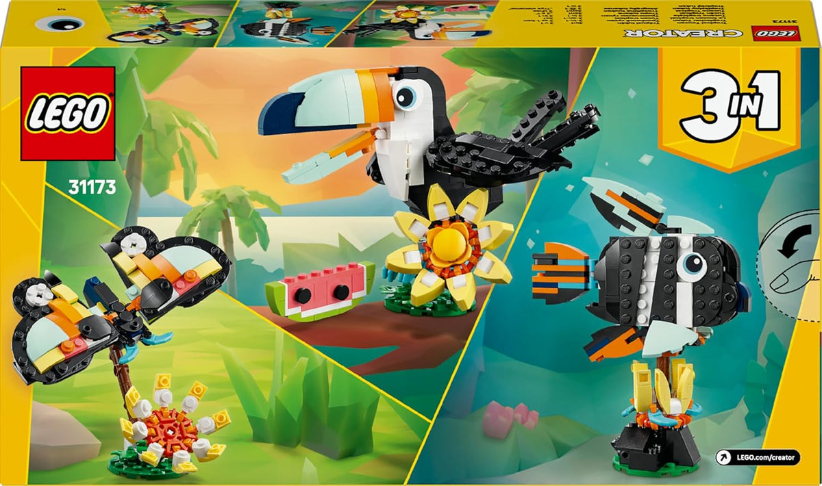 LEGO Creator 3 in 1 31173 Tucano Tropicale - retro scatola tucano