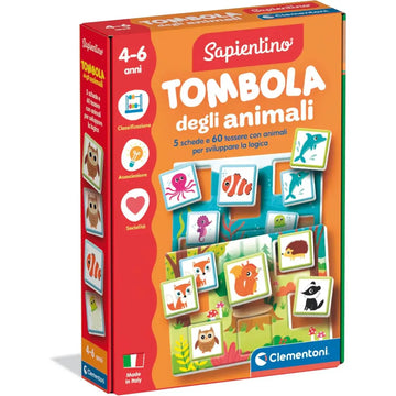 Sapientino Tombola degli animali 4 - 6 anni - Clementoni - Set da bingo - 8005125168422