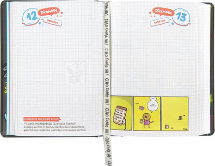 Diario Scuola 16 Mesi 2025/26 - COMIX Scottecs by Sio - Giornaliero Nero