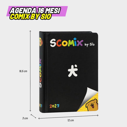 Agenda 16 Mesi Scomix by Sio Black 2026/2027 – Diario Scuola Medium - sio scomix nero