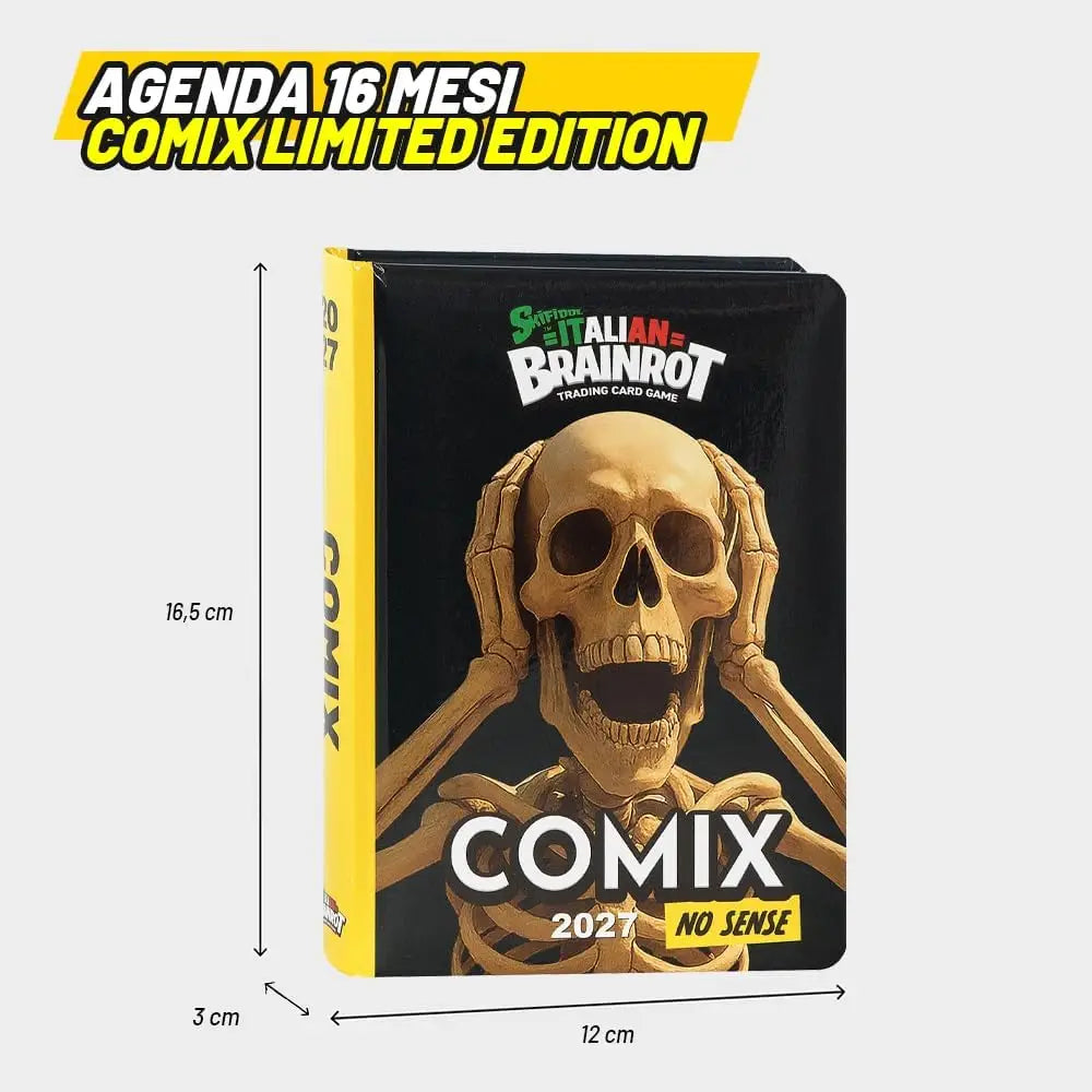Skifidol Italian Brainrot Diario Scuola 2026/2027 Comix No Sense – Scheletro 13 Mesi con Card - Franco Panini