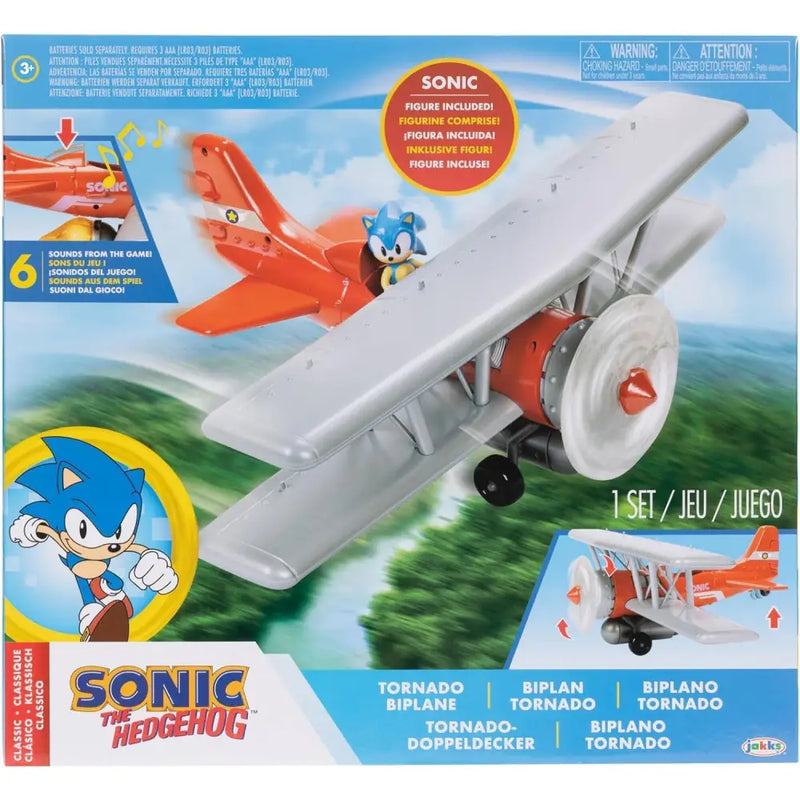 Sonic Aereo Biplano Tornado con Suoni - JAKKS Pacific - Aerei giocattolo - 0192995423282