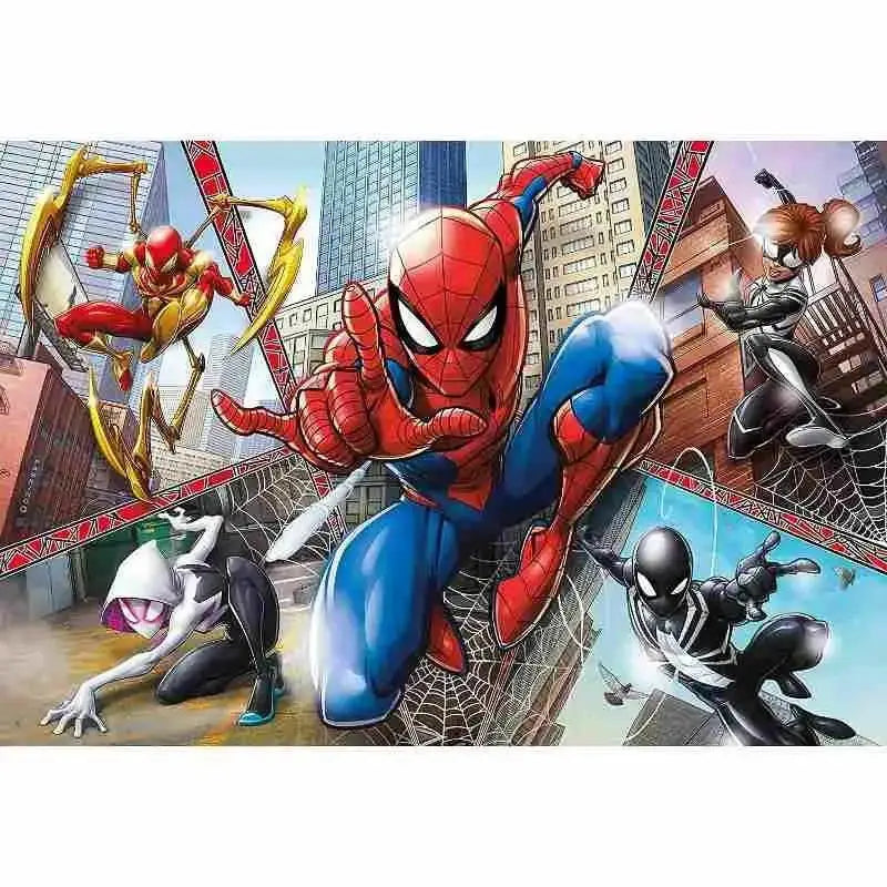 Puzzle spider-man maxi pezzi con costume vibrante rosso e blu e maschera classica disegnato a ragnatela nera