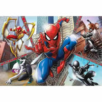 Puzzle spider-man maxi pezzi con costume vibrante rosso e blu e maschera classica disegnato a ragnatela nera