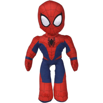 Spiderman marvel peluche 25 cm rosso e blu con emblema ragno nero sul petto in tessuto morbido