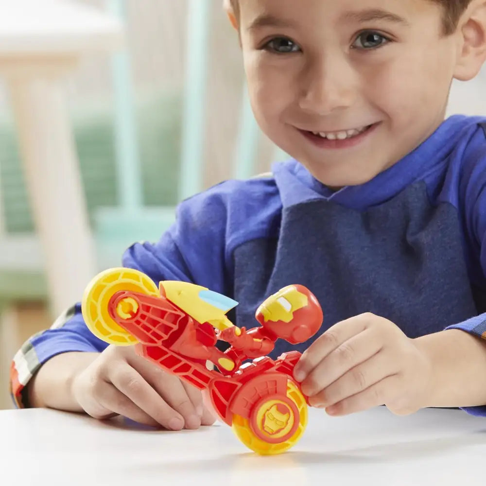 Spidey Iron Man con motocicletta - hasbro - 5010996197627