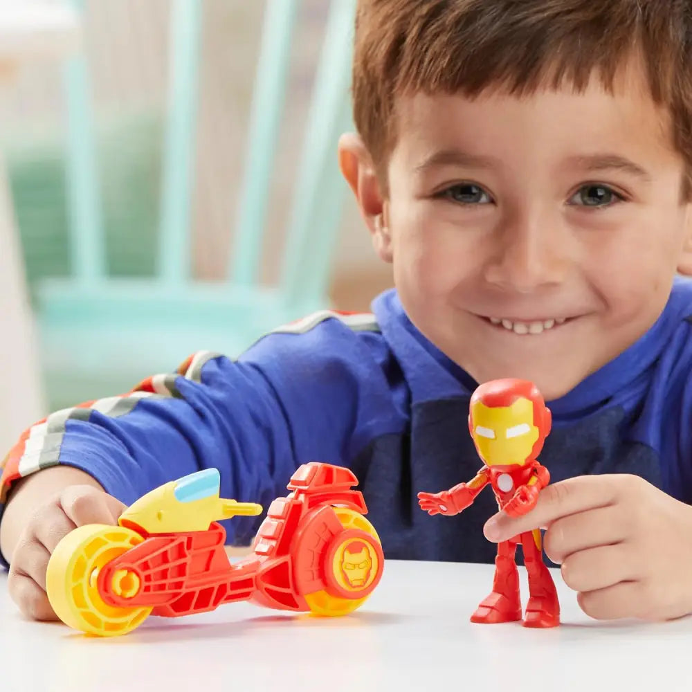Spidey Iron Man con motocicletta - hasbro - 5010996197627