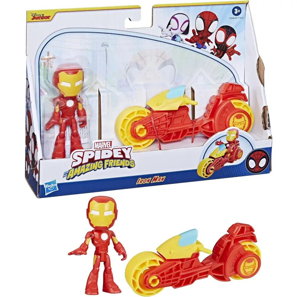 Spidey Iron Man con motocicletta - hasbro - 5010996197627
