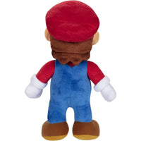 Super mario peluche mario 15 cm con cappello rosso e blu, barba marrone, guanti bianchi e scarpe beige