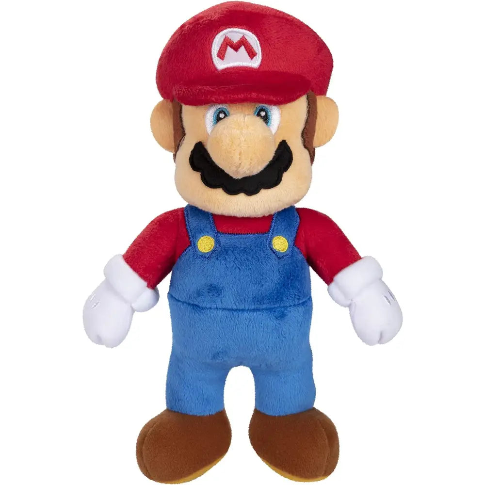 Peluche super mario mario di 15 cm con cappello rosso m, dettagli gialli e guanti bianchi in morbido tessuto