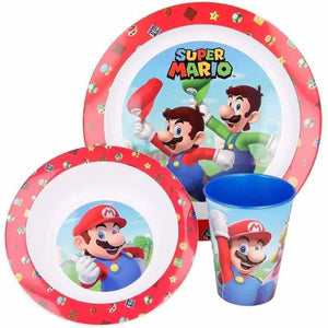 Super Mario Servizio Tavola Bambini 3 Pezzi