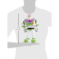 Plush toy story peluche buzz lightyear with green and white suit and purple helmet and gloves accents