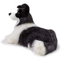 Peluche border collie scott nero e bianco con pelo morbido e soffice di trudi peluche border collie scott