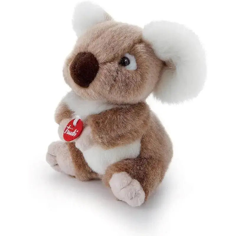 Plush peluche trudi trudino koala con pelliccia morbida marrone e bianca, naso marrone scuro e occhi a bottone neri