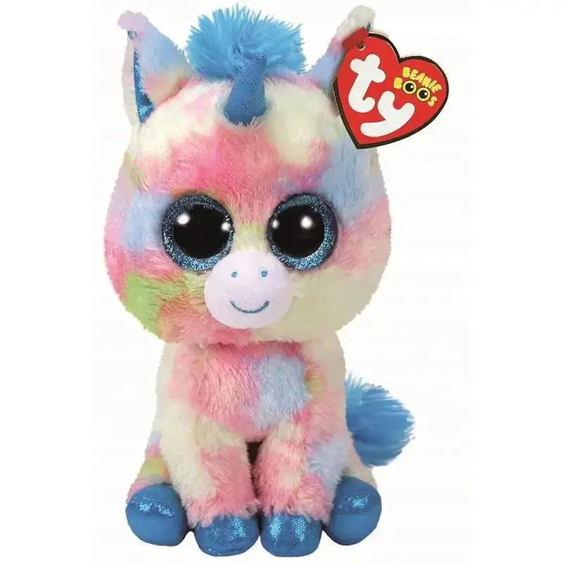 Plush peluche unicorno ty blitz beanie boo con morbido pelo pastello e zoccoli glitterati blu