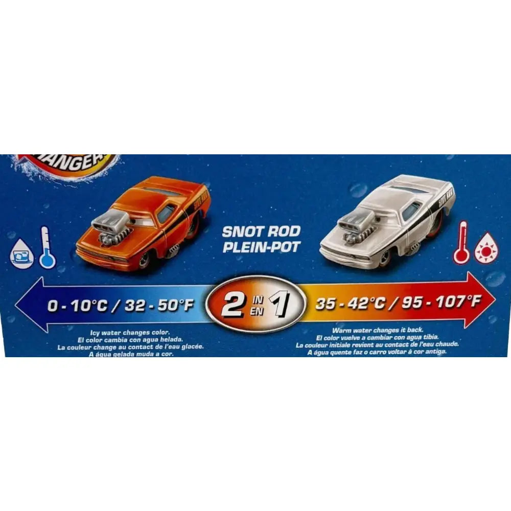 Veicolo cars cambia colore snot rod in arancione e argento con funzione 2-in-1 per auto giocattolo veicolo cars cambia