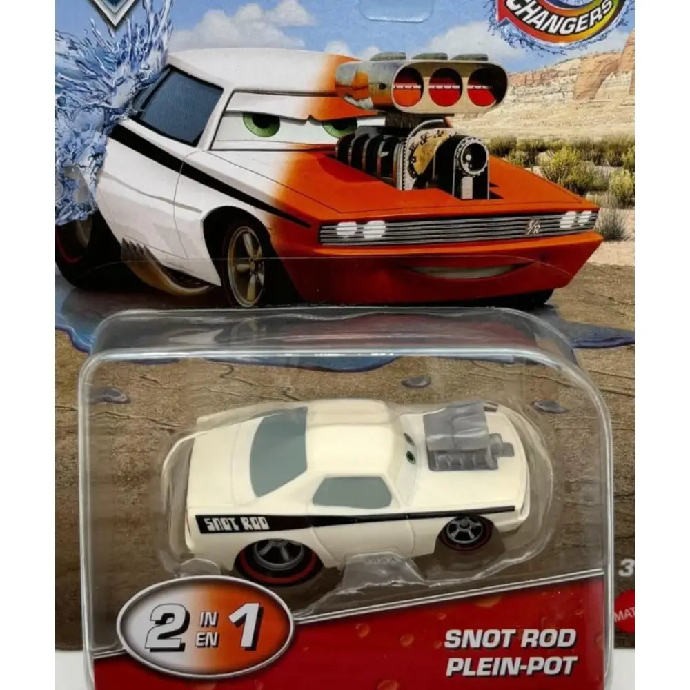 Veicolo cars cambia colore snot rod veicolo cars diecast toy car bianca e nera con cofano motore grigio