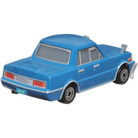 Macchina giocattolo veicolo cars ito san mattel 1 55 blu con rifiniture argento e pneumatici neri modello classico sedan
