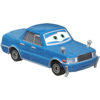 Veicolo cars ito san mattel 1 55 macchinina giocattolo blu con occhi verdi sorriso finiture argento e pneumatici neri