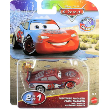 Veicolo cars lightning mcqueen cambia colore die-cast rosso e bianco con numero 95 e decalcomanie lightyear