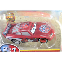Veicolo cars lightning mcqueen cambia colore auto giocattolo in metallo rosso e argento con decalcomanie e numero 95