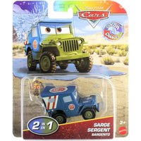 Veicolo cars sergente giocattolo jeep vintage blu e verde con strisce rosse e bianche cambia colore 2 in 1