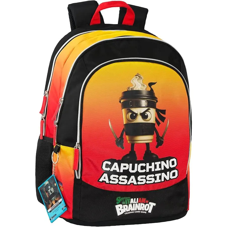 Zaino Scuola Skifidol Italian Brainrot Capuchino Assassino 3 Zip - Franco Panini - 8058263260688