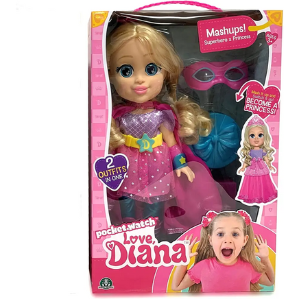 Love Diana - Bambola Trasformabile da Principessa in Eroina