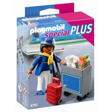 Playmobil 4761 - Assistente di Volo con Carrello Portavivande - Giocattoli e Bambini